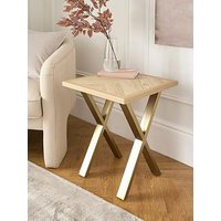 Very Home Kaia Small Side Table - Light Oak/Brass - Fsc&Reg; Certified