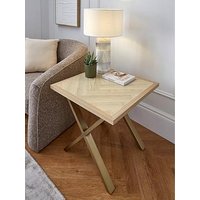 Very Home Kaia Large Side Table - Brass/Light Oak - Fsc&Reg; Certified