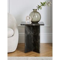 The Very Collection Bloc Stone Effect Side Table - Charcoal - Fsc&Reg; Certified
