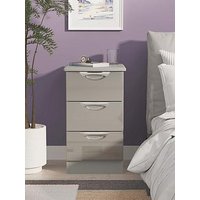 Swift Ready Assembled Alva 3 Drawer Bedside Table