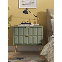 Swift Cube Ready Assembled 2 Drawer Side Table