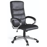 Alphason Hampton Leather Office Chair - Black