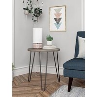 Dorel Home Owen Round Side Table - Grey Oak Effect