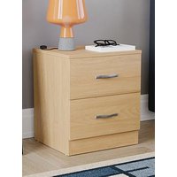 Vida Designs Riano Compact 2 Drawer Bedside Chest - Pine