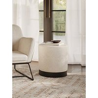 Lpd Home Lara Pouffe Ivory Boucle Small