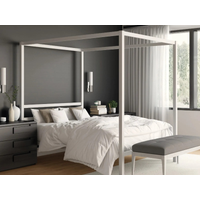 Dorel Modern Metal Canopy Bed Double White Metal Bed