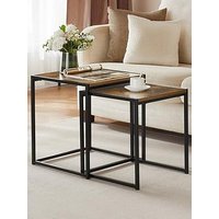 Vida Designs Brooklyn Nest Of 2 Tables - Dark Oak