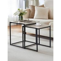 Vida Designs Brooklyn Nest Of 2 Tables - Grey Oak