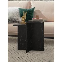 Dorel Home Brielle Faux Marble Side Table - Black