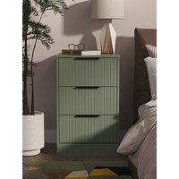 Swift Nevada Ready Assembled 3 Drawer Bedside Chest - Green