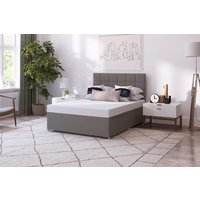 Value Eco Foam Mattress + Premium Divan Bed, Carbon, No Drawer, Double