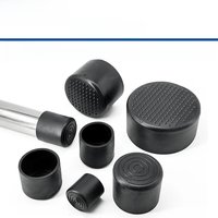 1-20Pcs Round Black PVC Soft Rubber Pipe Sleeve Tube Cap Table Chair Foot Pad Protective Cover 6 8 10 12 14 16 20 22 25 28-100mm