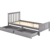 3ft Solid Pine Storage Bed With Drawers, Wooden Under-Bed Storage Drawers Bed Frame For Adults Kids Teenagers Single 190x90cm