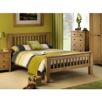 Julian Bowen Amsterdam Oak High Foot End Bed Double Wooden Bed