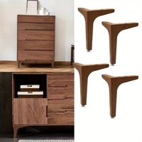 Walnut Finish Furniture Legs - Extended 6.69inch,Design For Wooden Cabinets & Sofas Legs For Furniture Wooden Furniture Legs