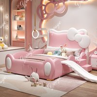 150X200cm frame full  double bed complete bedroom furniture Modern Childrens cartoon girl princ ess bed pink queen size bed home
