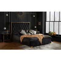 Birlea Chelsea Fabric Bed Frame, Double, Black