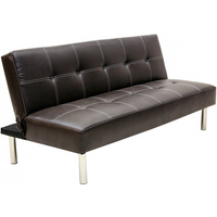 Heartlands Furniture Venus 3-Seater Faux Leather Sofa Bed Black Faux Leather Sofa Bed