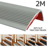 1 Roll Stair Edge Protector Soft PVC Non-Slip Stair Nose Edging L-Shape Self-Adhesive Step Edge Trim Strips 2m Step Protector