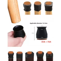 16PCS Black Silicone Chair Leg Cap Non-Slip Prevent Scratches Silent Hardwood Floor Protector Waterproof Felt Furniture Feet Pad