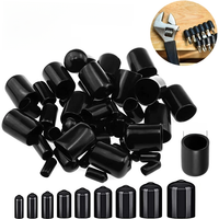 10/25/50pcs 3-25mm PVC vinyl rubber round end cap threaded cap steel pipe plastic pipe rubber protector classification kit