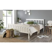 Aspire Atlantic White Wooden Bed Frame, Small Double