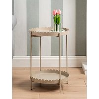 Scottish Everlastings Round Scallop Table - Beige
