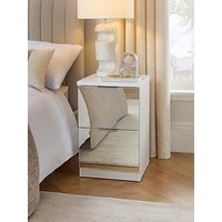 Very Home Palma Mirrored 2 Drawer Bedside Chest - White - Fsc&Reg; Certified